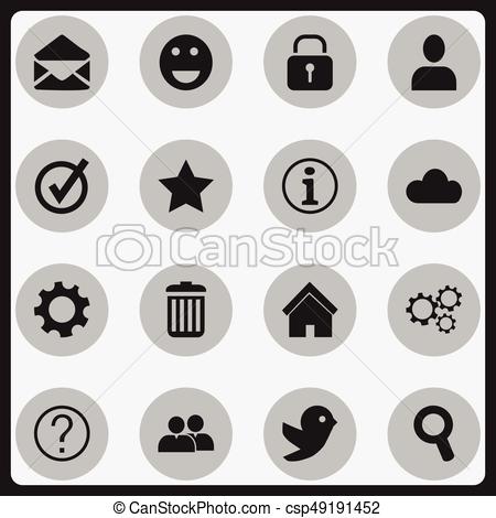 Set Of 16 Editable Network Icons. Includes Symbols Such As Dove, Faq,  Bookmark And More. Can Be Used For Web, Mobile, UI And Infographic Design..