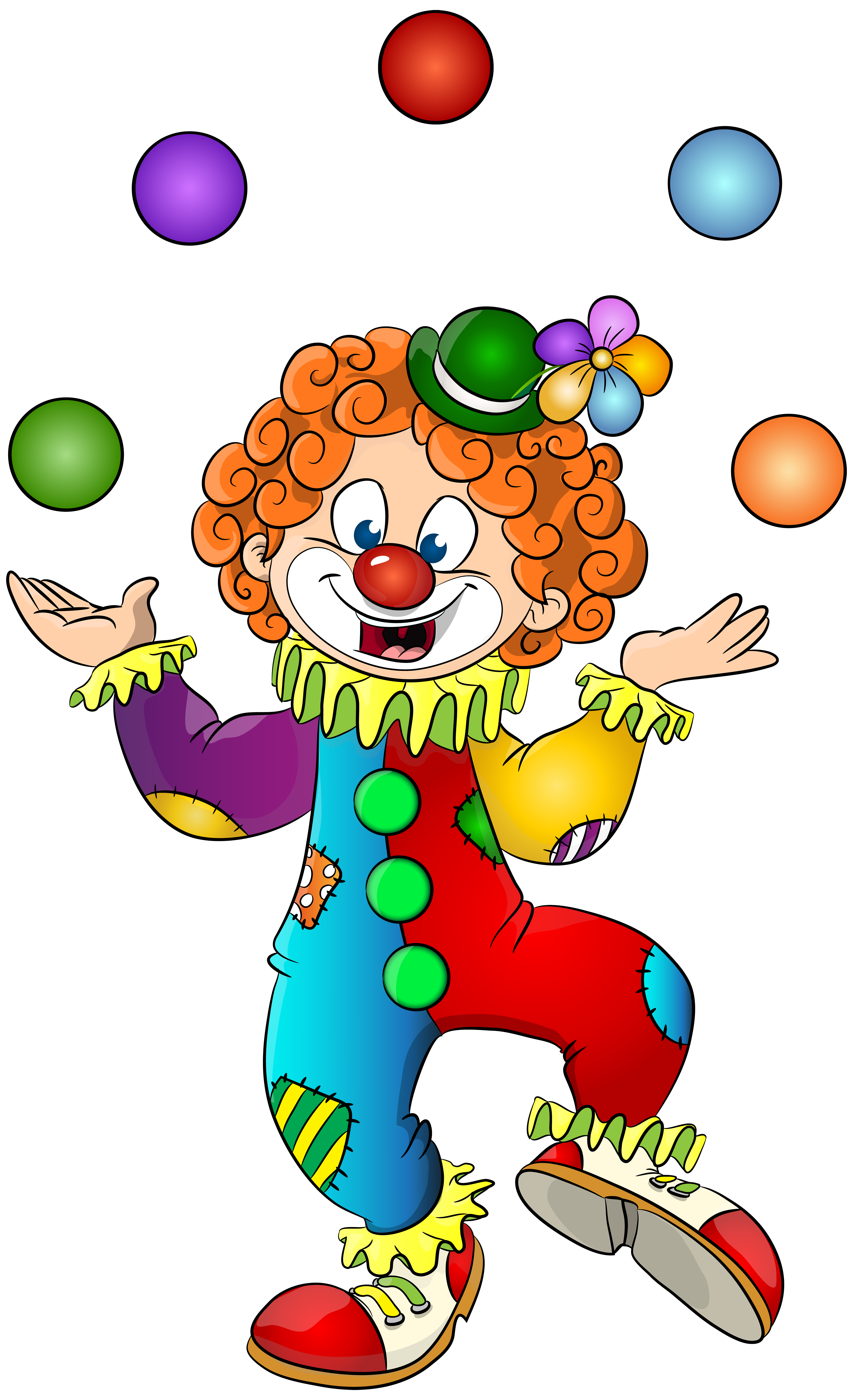 Clown Transparent Clip Art Image.