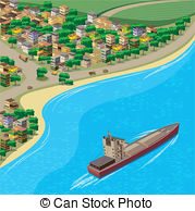 City Coastline Clip Art.