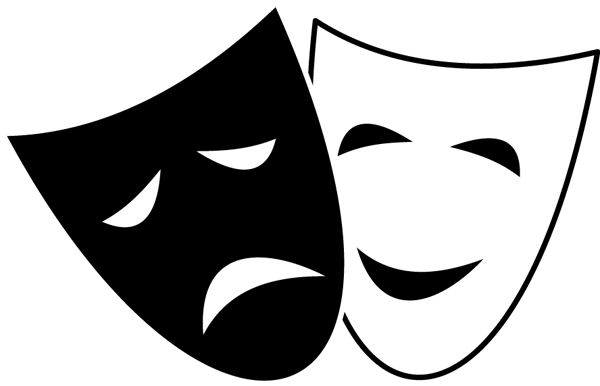 Comedy and Tragedy Symbol Clip Art.