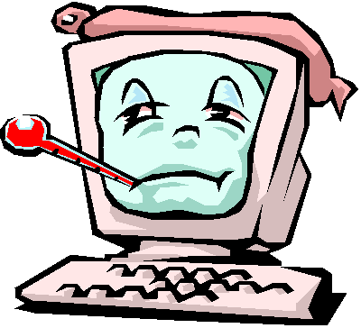 Killed computer virus clipart.