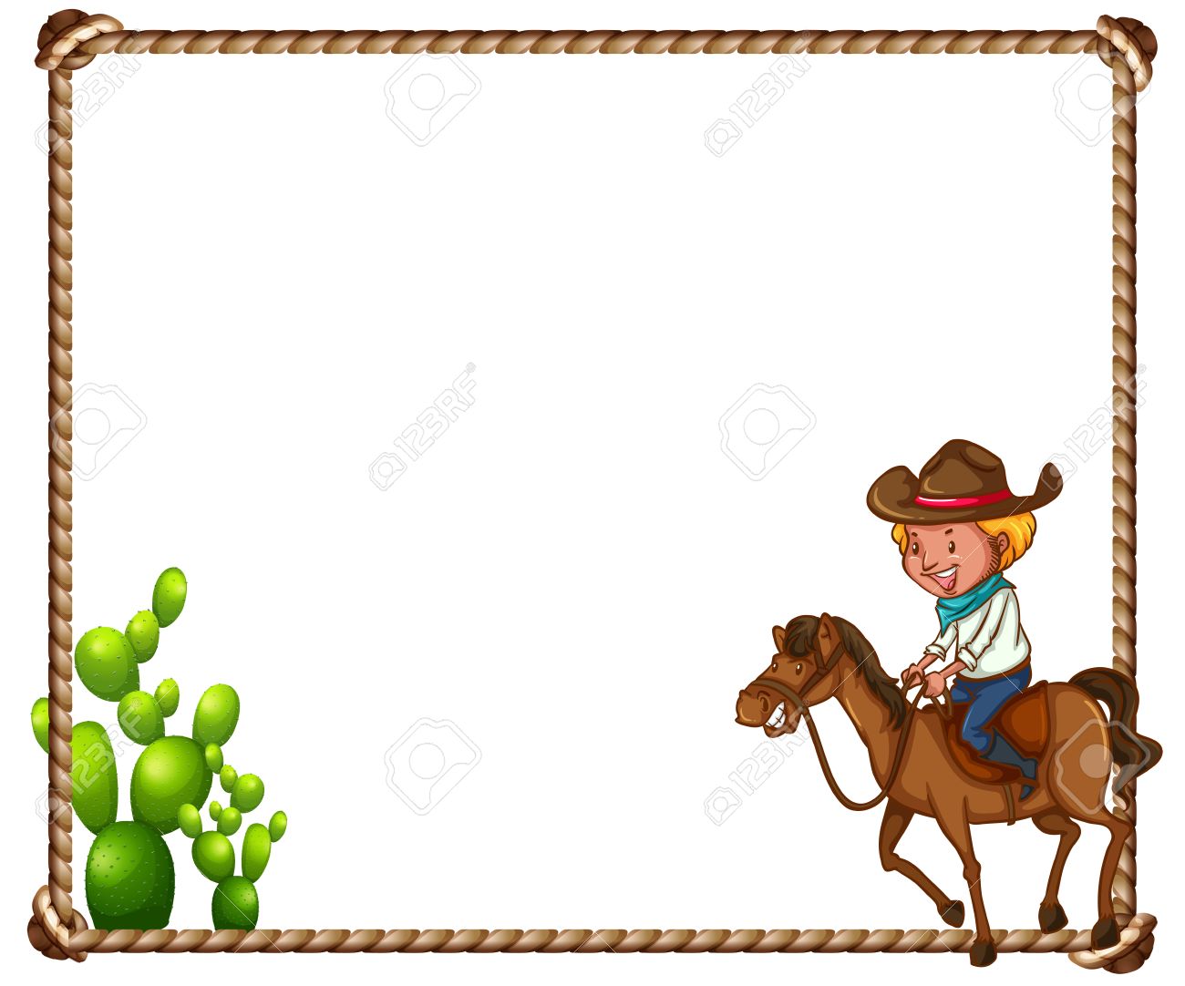 Rope and cowboy theme frame.