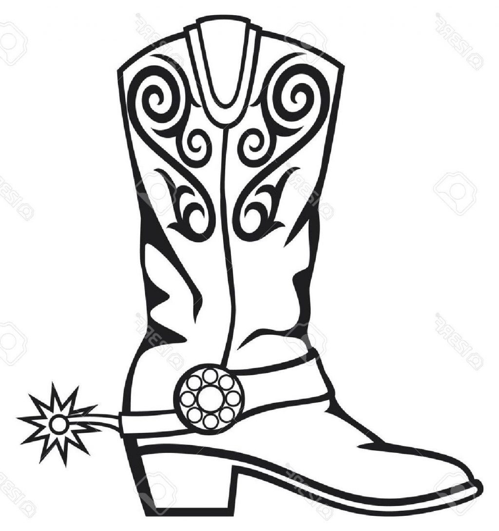 Cowboy Boot Line Drawing at GetDrawings.com.