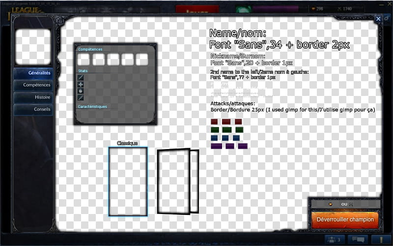 LoL Create your character template transparent background.