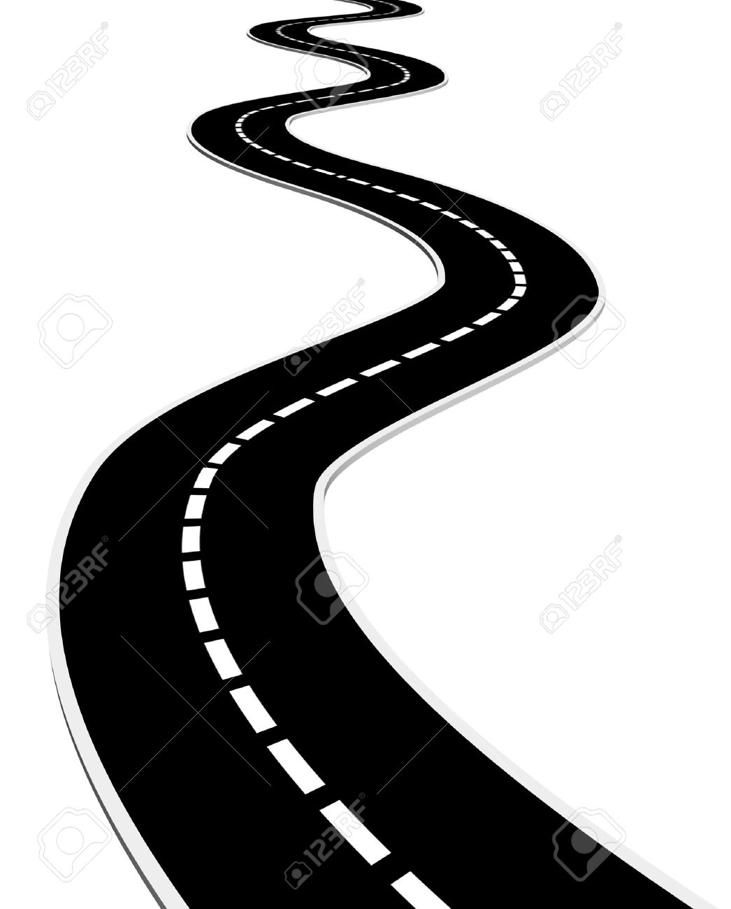 Long curvy road clipart.