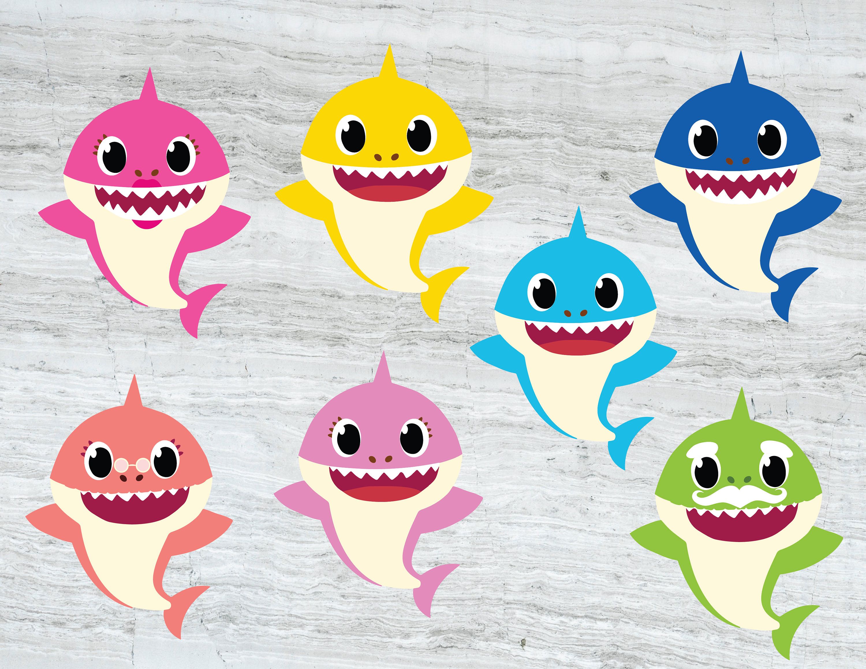 Family Shark SVG Baby shark SVG Mommy shark Daddy shark.