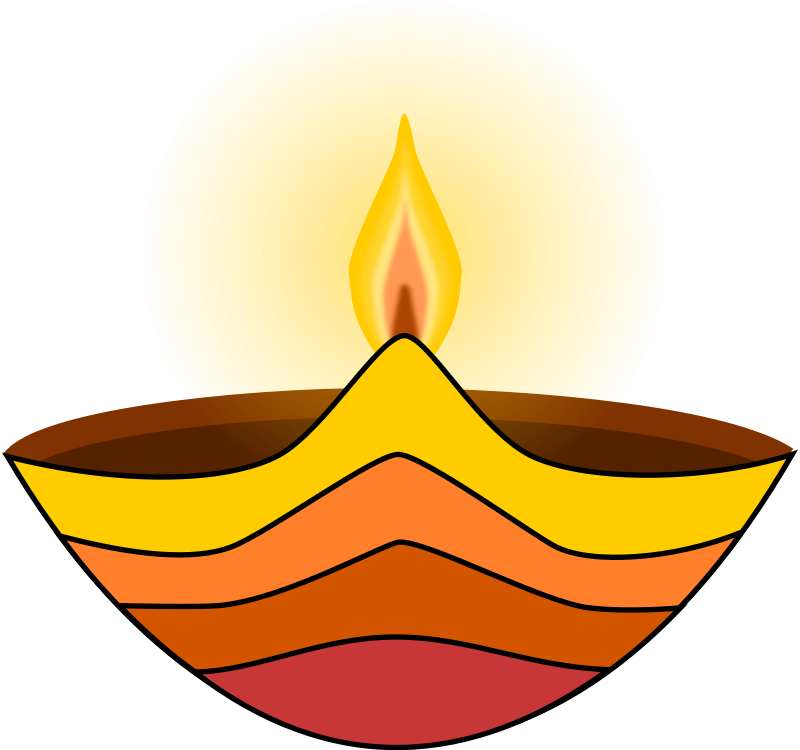 Deepavali oil lamp clipart.