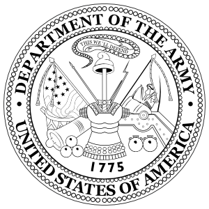 Army Seal Department Of The Army Black And White Magnet.