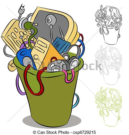 Clipart Vector of Old Discarded Technology.