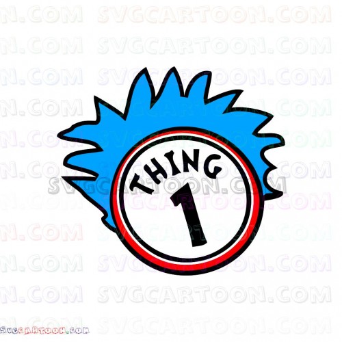 Dr Seuss Thing 1 with Circle svg dxf eps pdf png.