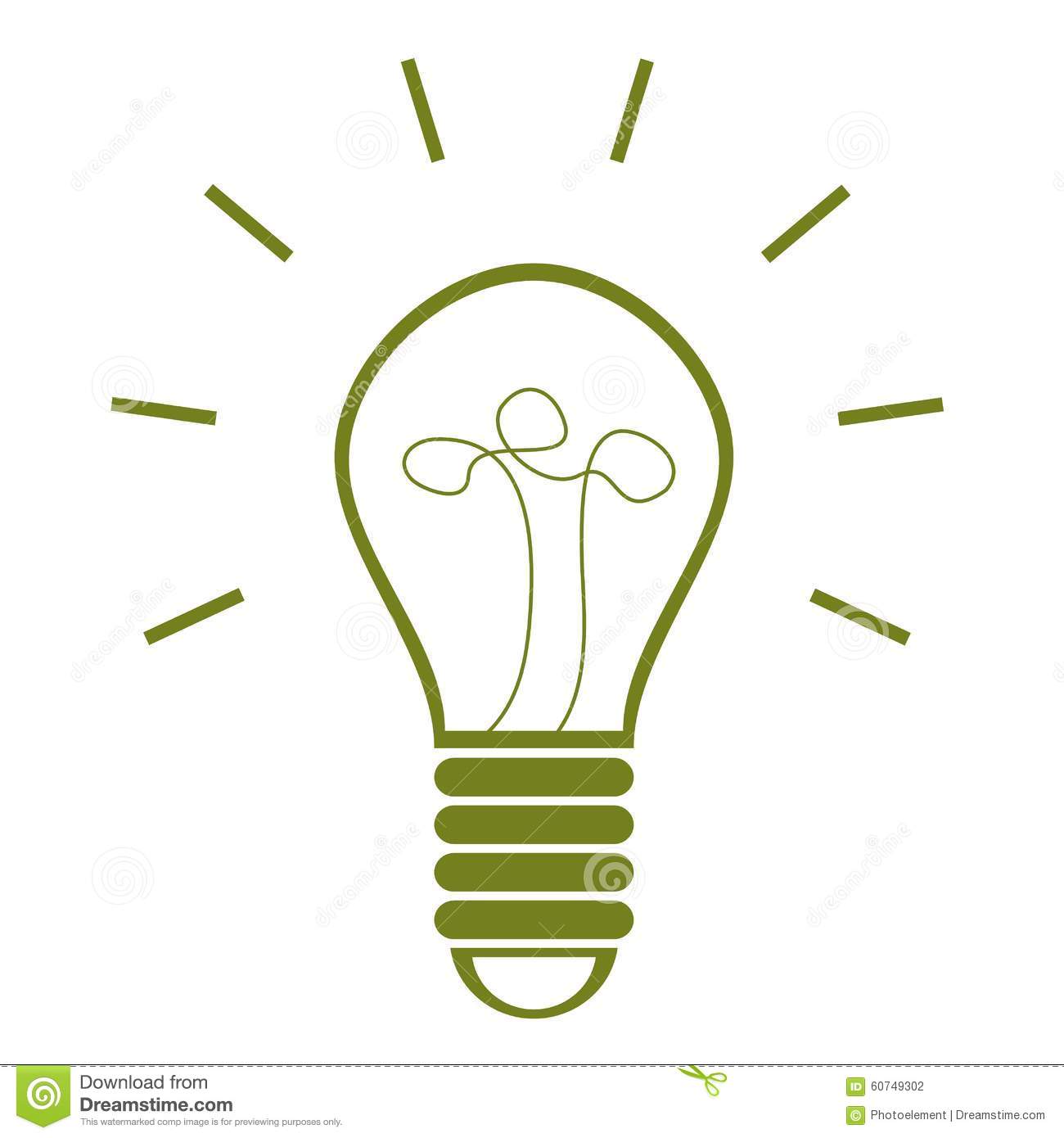 Green electricity bulb clipart.