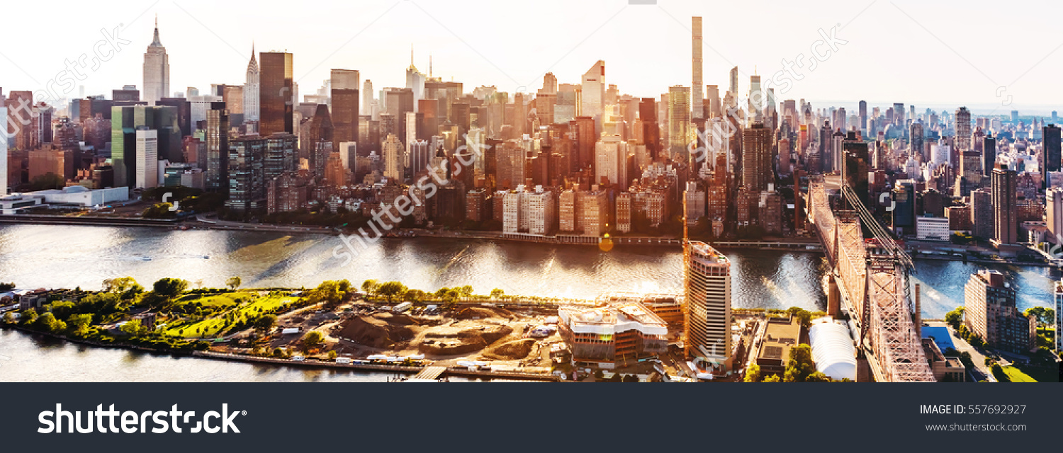 Aerial View Ed Koch Queensboro Bridge Stock Photo 557692927.