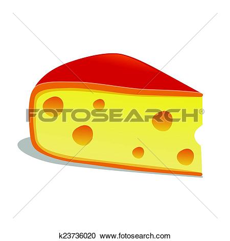 Clipart of Slice of Edam Cheese k23736020.