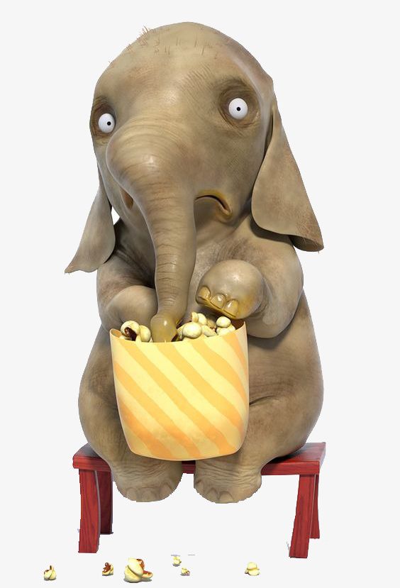 Baby Elephant Eating Popcorn PNG, Clipart, Animal, Baby Clipart.