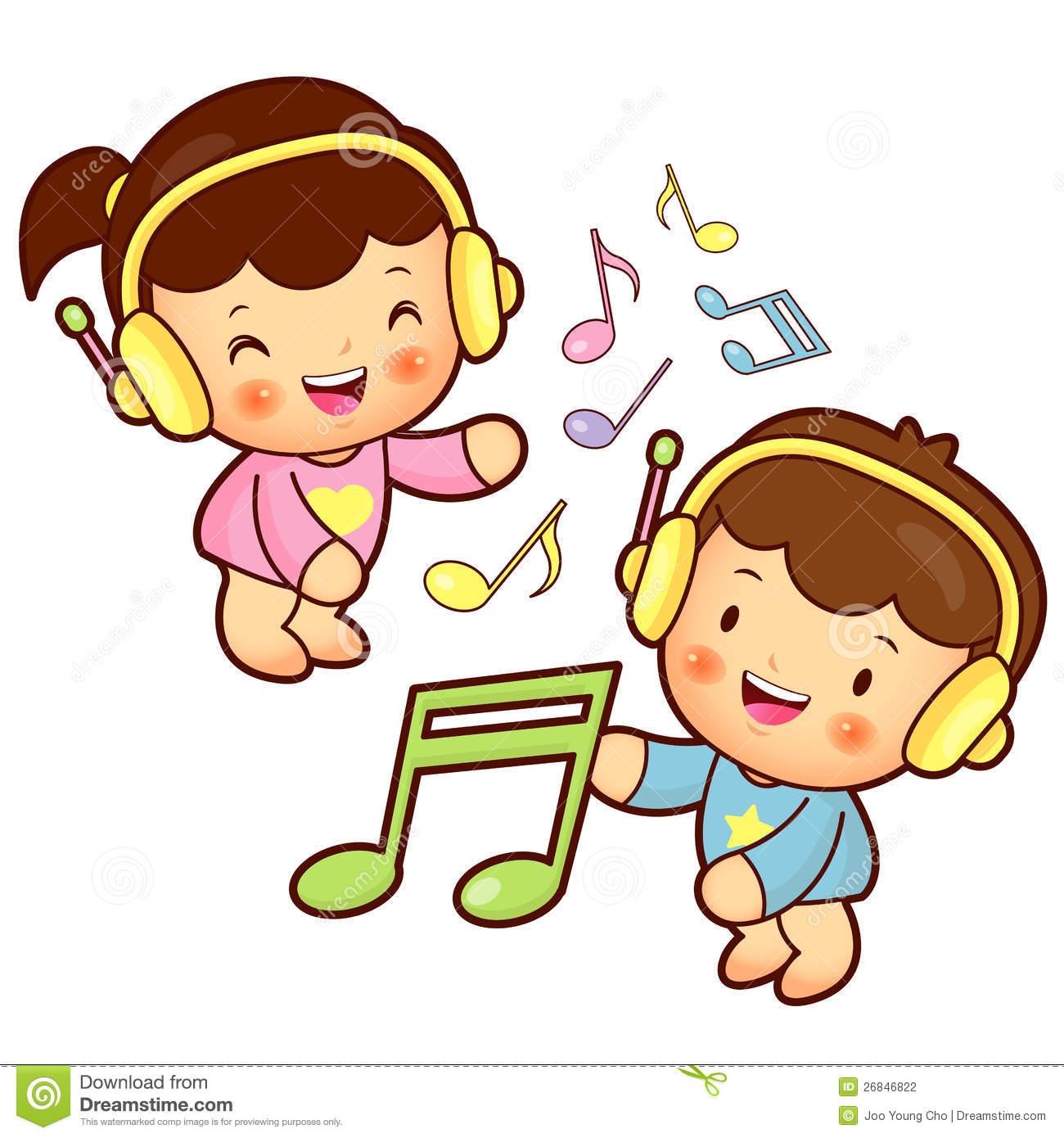 Enjoying music clipart.