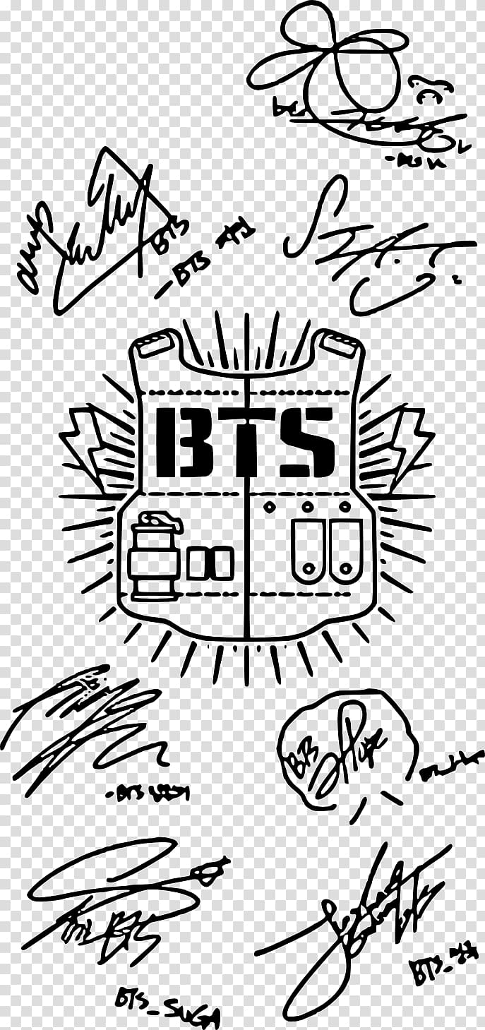 BTS signatures illustration, BTS Army K.