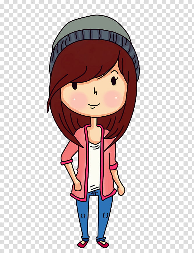 Casual Girl, red haired female cartoon character.