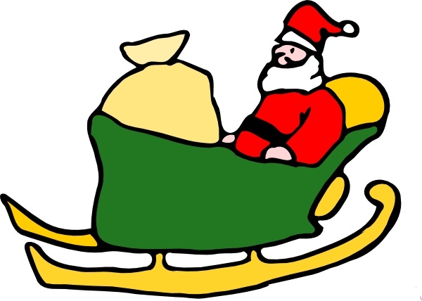 Fen Santa In His Sleigh clip art Free vector in Open office.