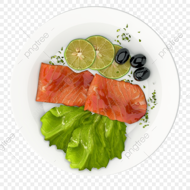 3d Realistic Food Fish Dish For Dinner 3, Food, Fish, Bacon PNG.