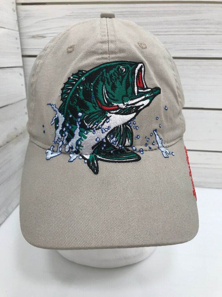 Bass Pro Shops Embroidered Fish Logo Baseball Cap Hat.