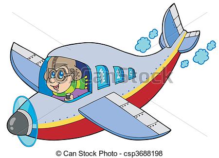 Vektor von karikatur, Flieger, auf, weißes, hintergrund,.