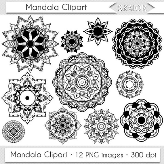 Lotus Flower Mandala Clipart.