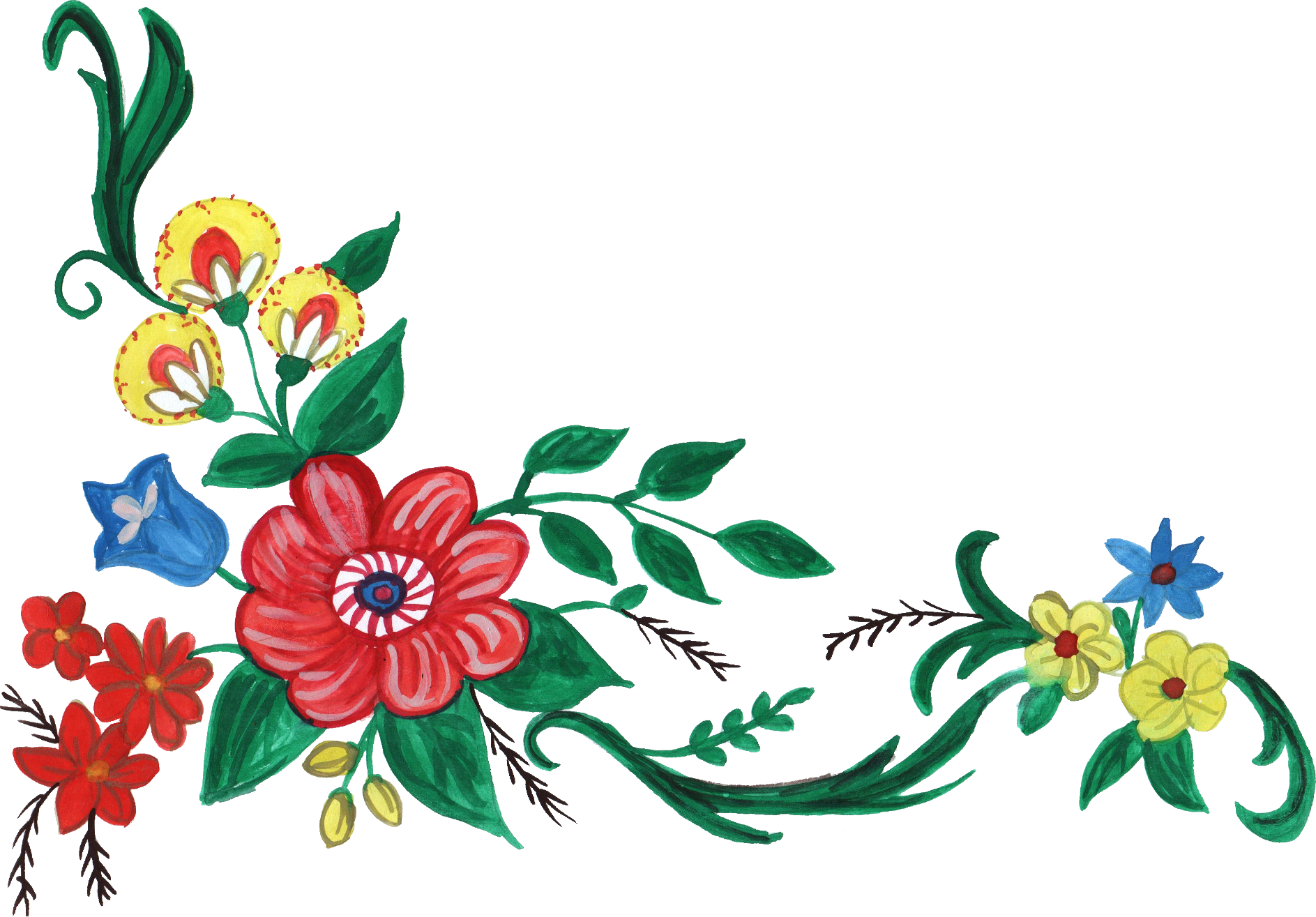 5 Watercolor Flower Corner (PNG Transparent) Vol. 2.