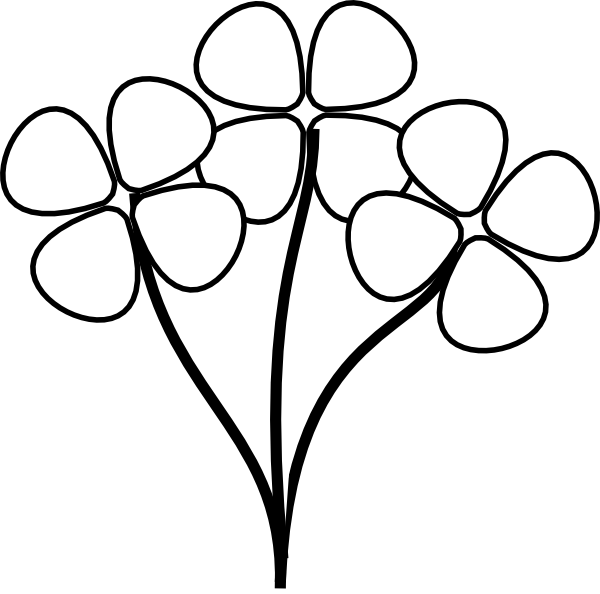 Flower Black And White Clipart.