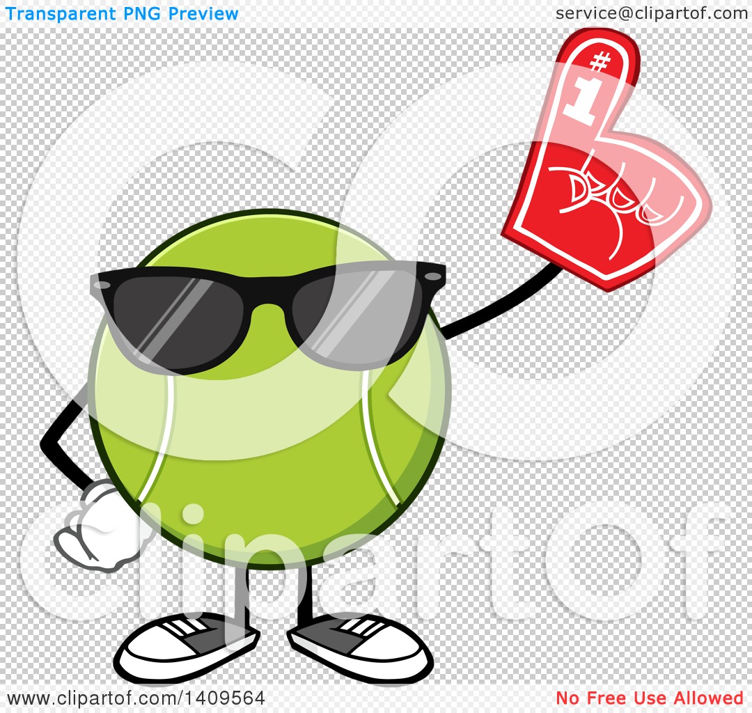 Clipart of a Cartoon Tennis Ball Character Mascot Wearing.