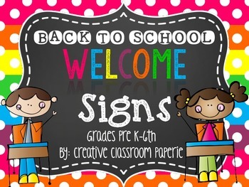 Back to School Night Welcome Signs {Grades Pre K.