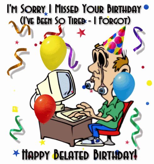 Belated Birthday Clipart.