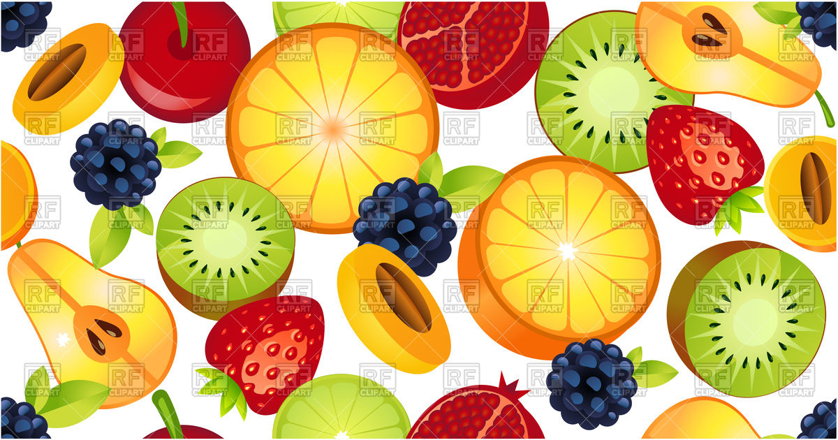 Sliced fruit seamless pattern Stock Vector Image.