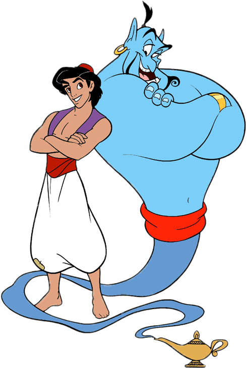 Aladdin and Genie transparent PNG.