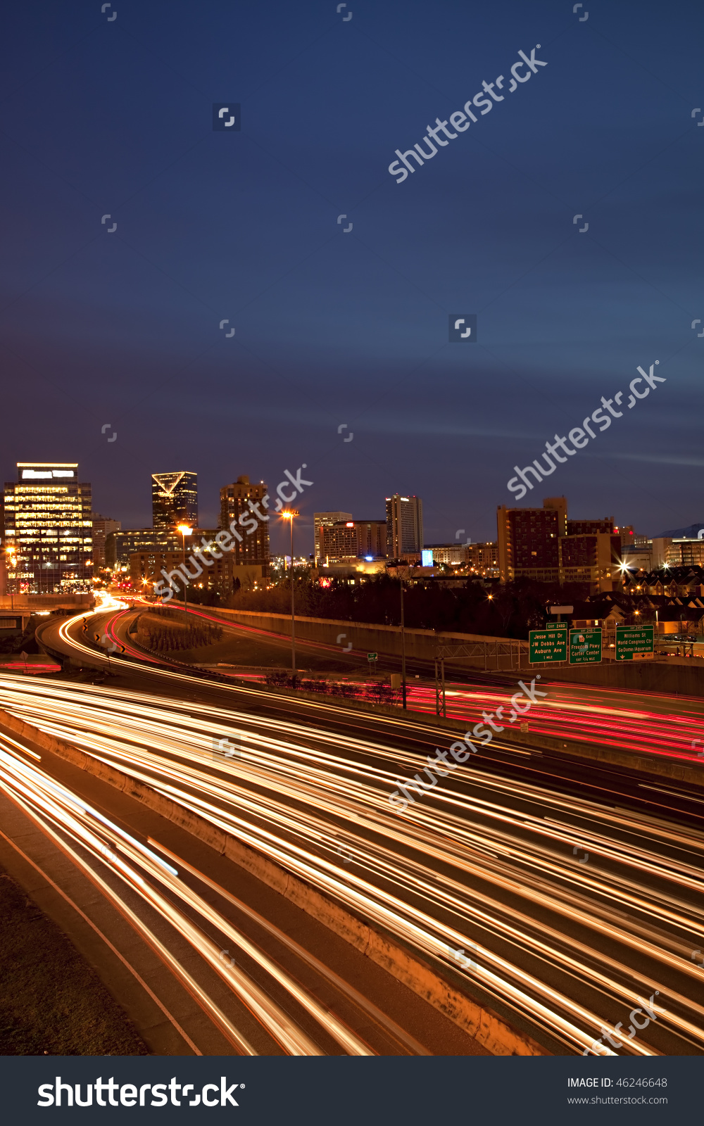 Beautiful Sunrise Or Sunset In Atlanta, Georgia Showing City.