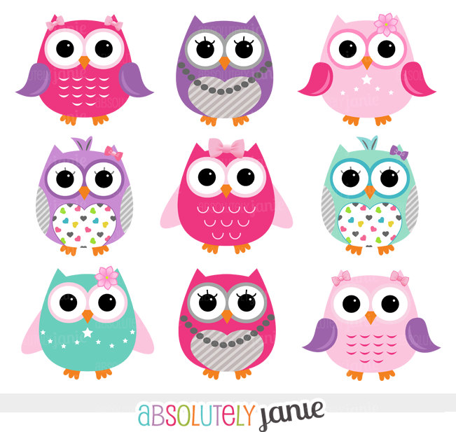 Girly Owl Clipart.