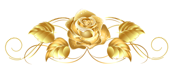 Beautiful Gold Rose Decor PNG Clipart.