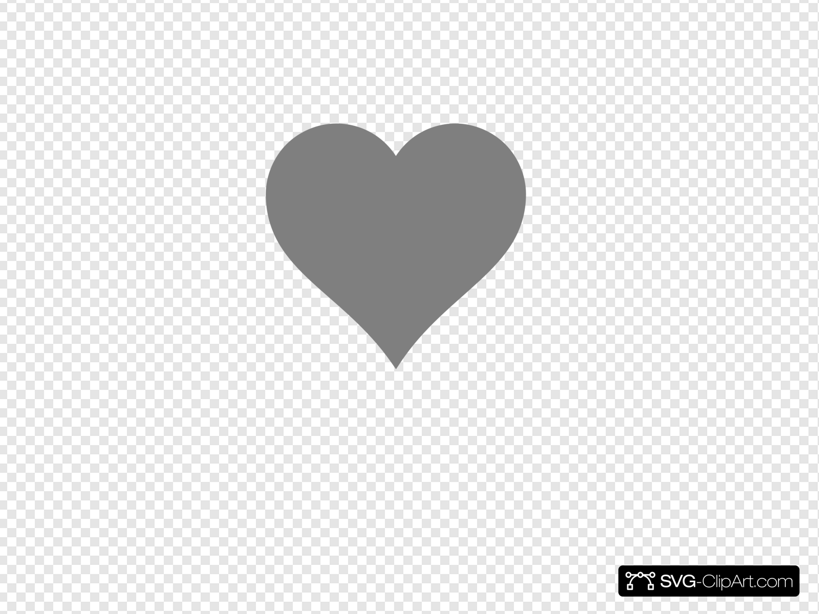 Solid Dark Grey Heart Clip art, Icon and SVG.