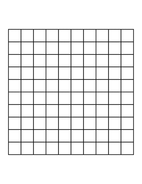 10 by 10 Grid.