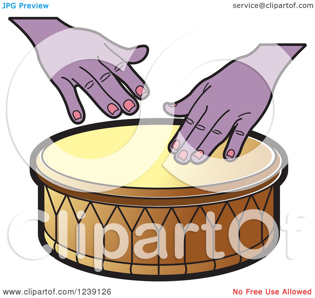 Clipart of a Drum and Hands 4.