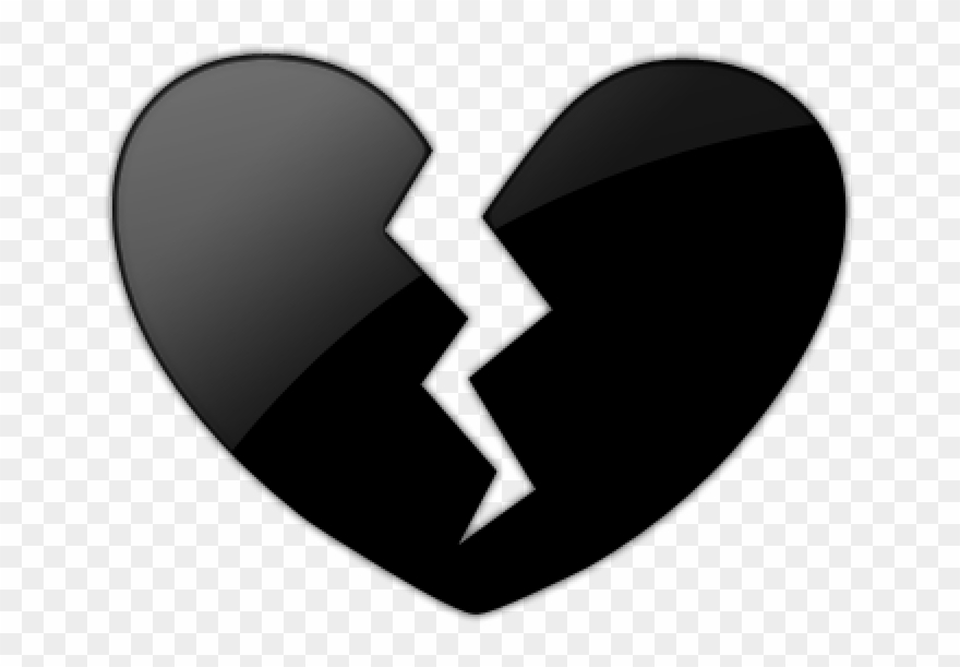 Black Heart Clipart Emoji Black Heart Broken Png Plant.