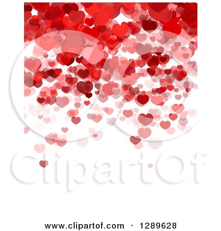 Clipart of a Shiny Red Heart with a Wavy Red Banner and Shadow.