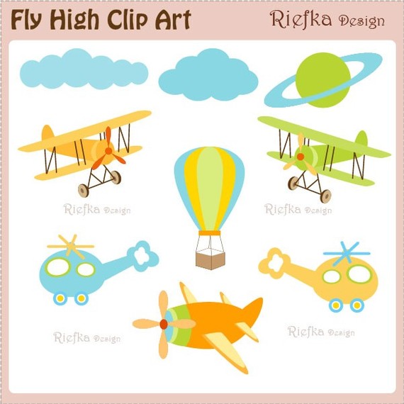 Fly High Digital Clipart Set.