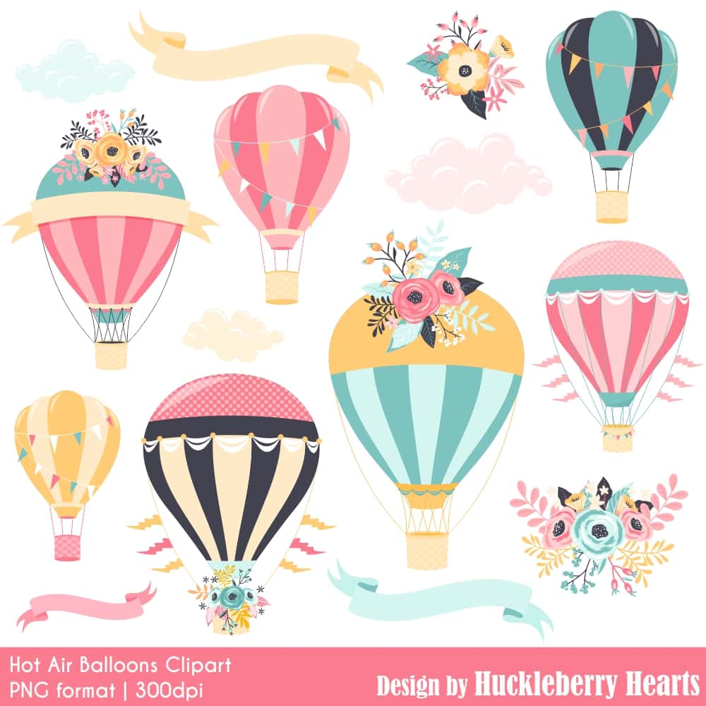 Hot Air Balloons Clipart.