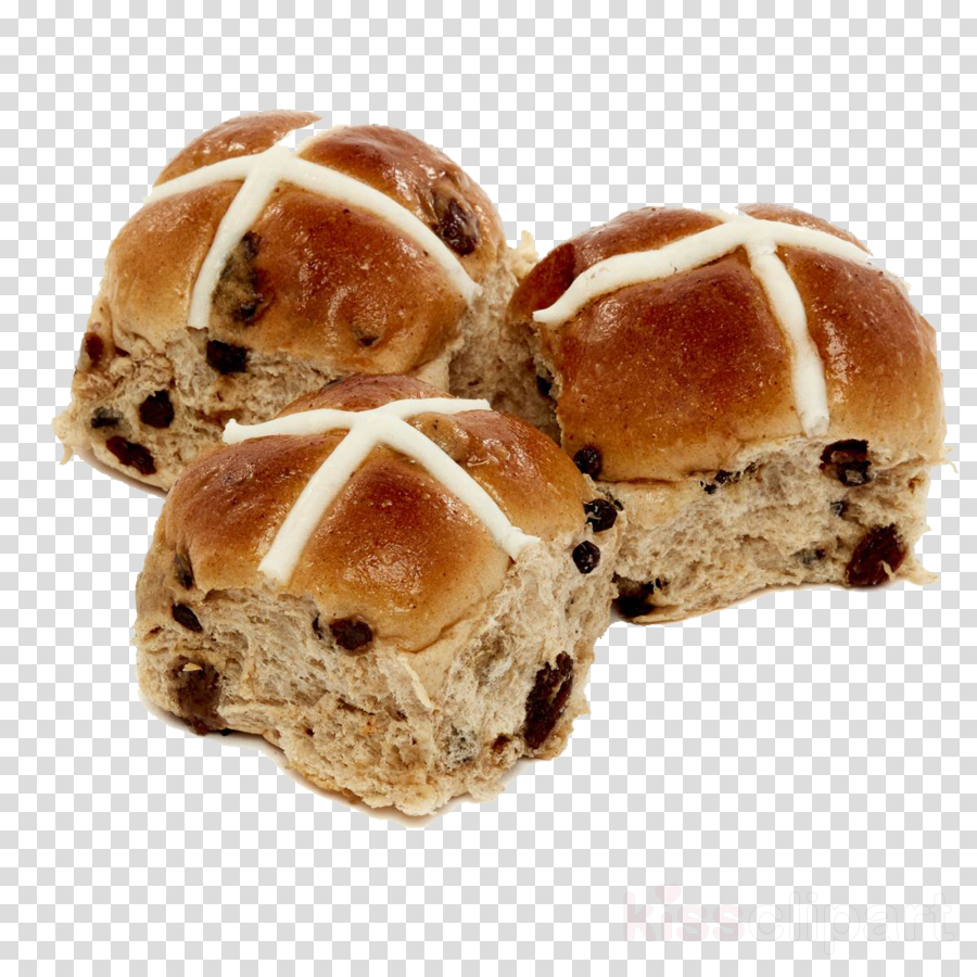 food bread hot cross bun bun cuisine clipart.