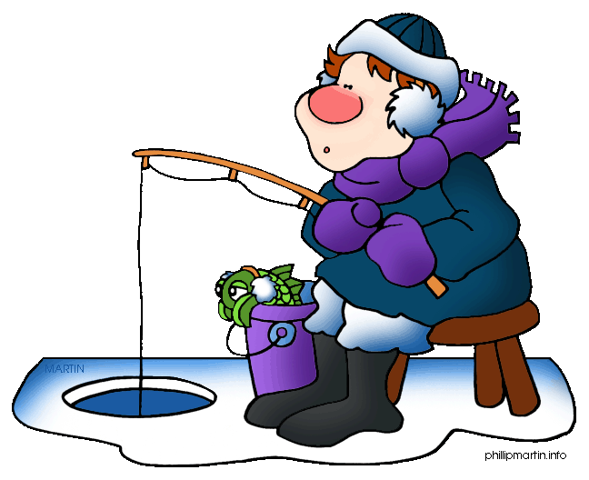 Ice fishing clip art.