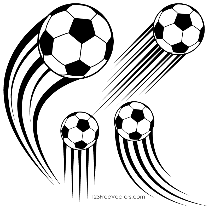 Soccer ball in motion clipart.