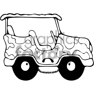 black and white jeep clipart. Royalty.