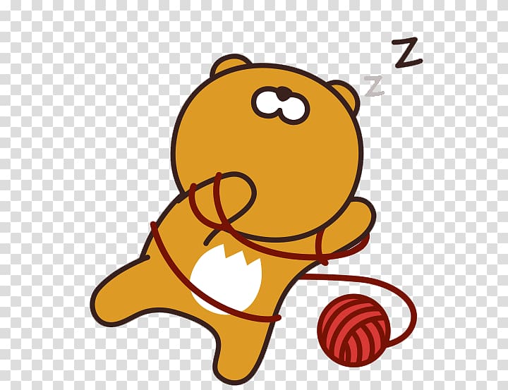 Sleeping bear illustration, KakaoTalk iPhone Kakao Friends.