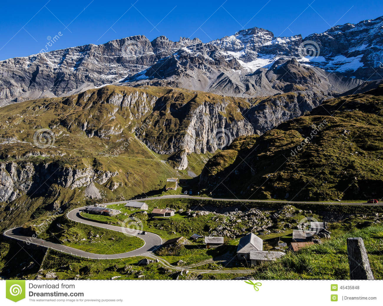 Cliffs To Mountains To Village Stock Photo.