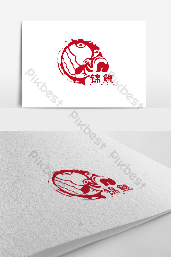 Freehand koi fishing park logo design.